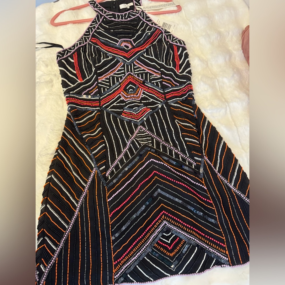 NWT Parker Beaded Embellished Dress Black size medium